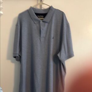 Nautica Blue Polo Shirt Classic Cotton Casual